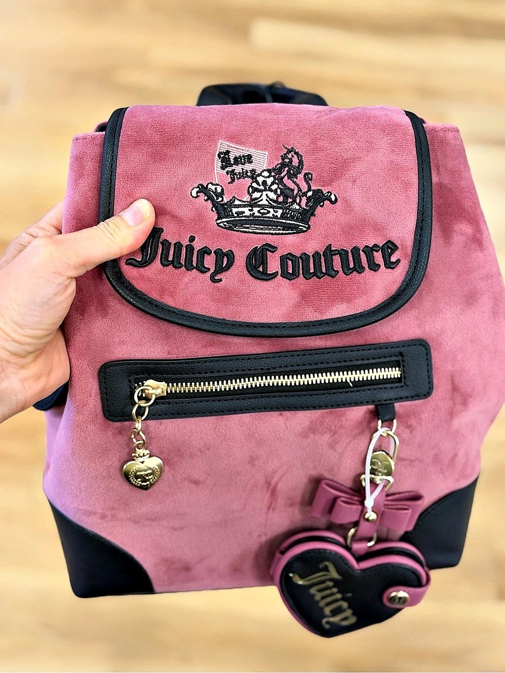 Juicy Couture Backpack in Pink & Black Like New